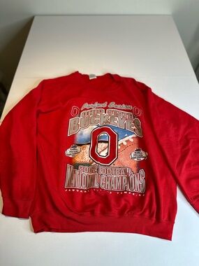 Ohio State Buckeyes Red 2002 National Champions Crewneck Sweatshirt